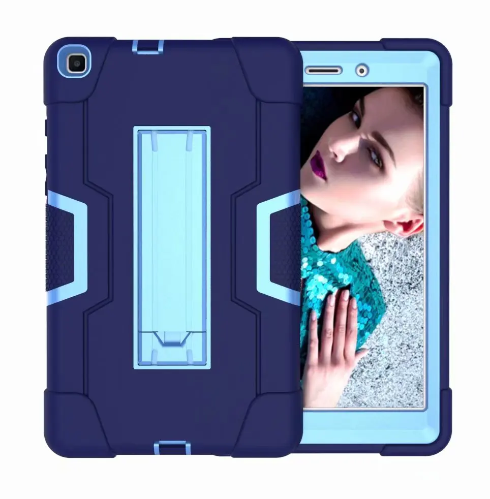 

Armor case For Samsung T290 Tab A 8.0 2019 Kids Heavy Duty Silicone SM-T290 Shockproof Stand tablet cover For T295 Case+film+Pen