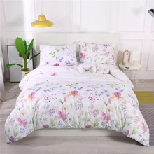 Pastoral Style Floral Pattern Bedding Set 3 Pieces Duvet Cover and Pillowcases Queen King Bed Quilt Cover Sets Single Double