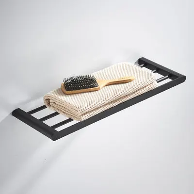 towel rack Набор аксессуаров, угловой кронштейн, бумажный кронштейн, кронштейн для туалетной щетки, один набор черных аксессуаров для ванной комнаты из нержавеющей стали - Color: towel rack