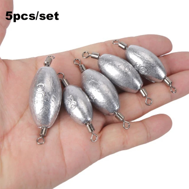 5PCS Lead Sinkers Water Droplets Lead Weight with 8-shaped Ring