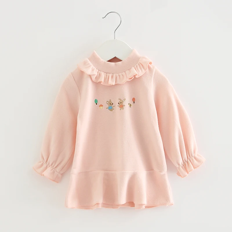 

Girls Dress Autumn And Winter Warm Princess Embroidery Plus Velvet Kids Dresses Children's Clothes 0-2Y
