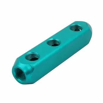 

1/4BSP Threaded Ports 3 Way Aluminum Air Hose Manifold Block Splitter