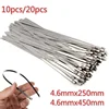 20Pcs Stainless Steel Metal Cable Ties zip Exhaust Wrap Coated Locking Metal Zip-Exhaust Multifunctional Locking Cable Ties ► Photo 1/6