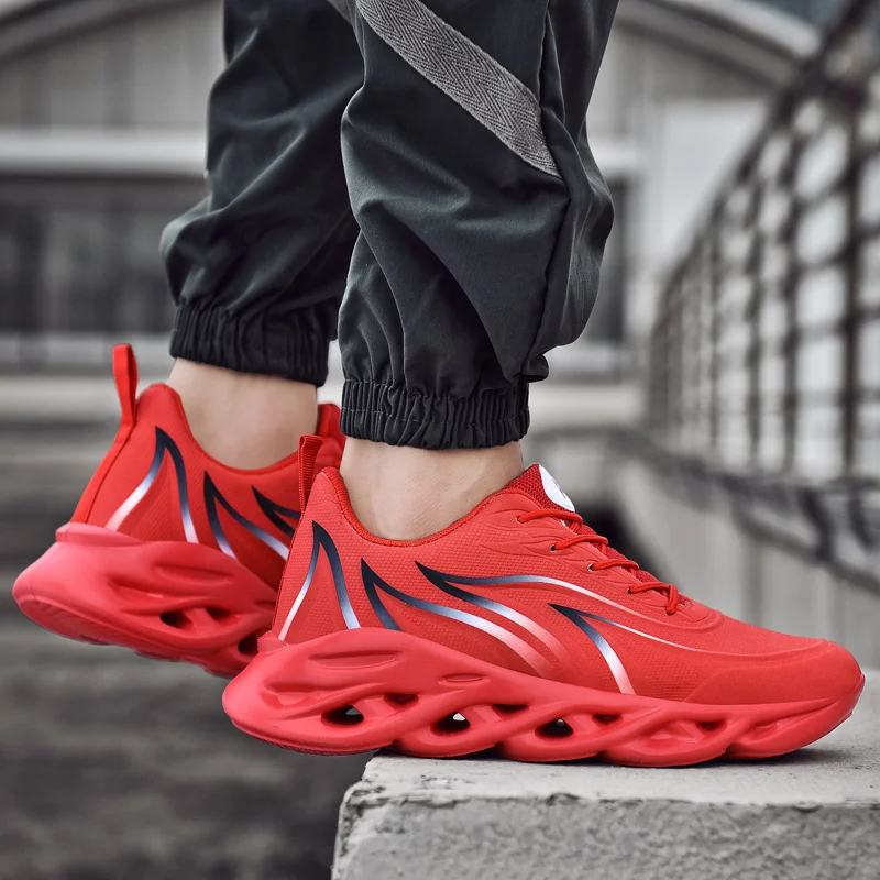 

Men's Sneakers Casual Men Shoes Flame Pattern Sport Running Shoes Men Breathable Walking Shoes Tennis Trainers Dropshipping