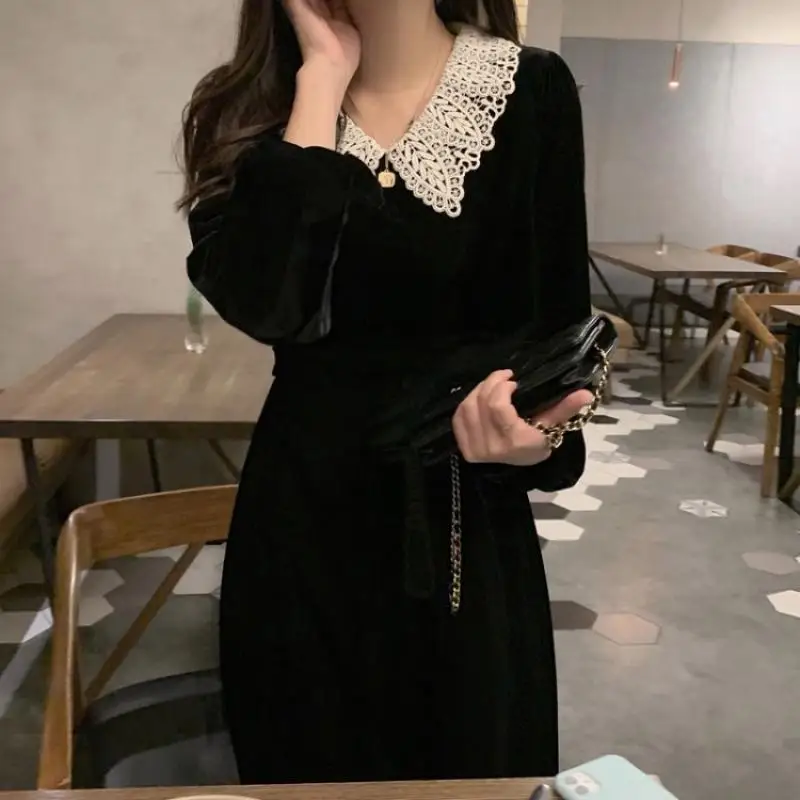 cute long sleeve black dresses