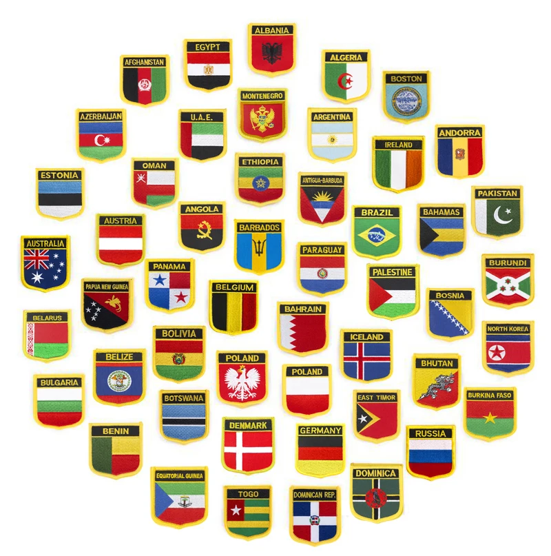 Flag Patch Jacket Denim Clothing Patches Embroidery Iron on Country