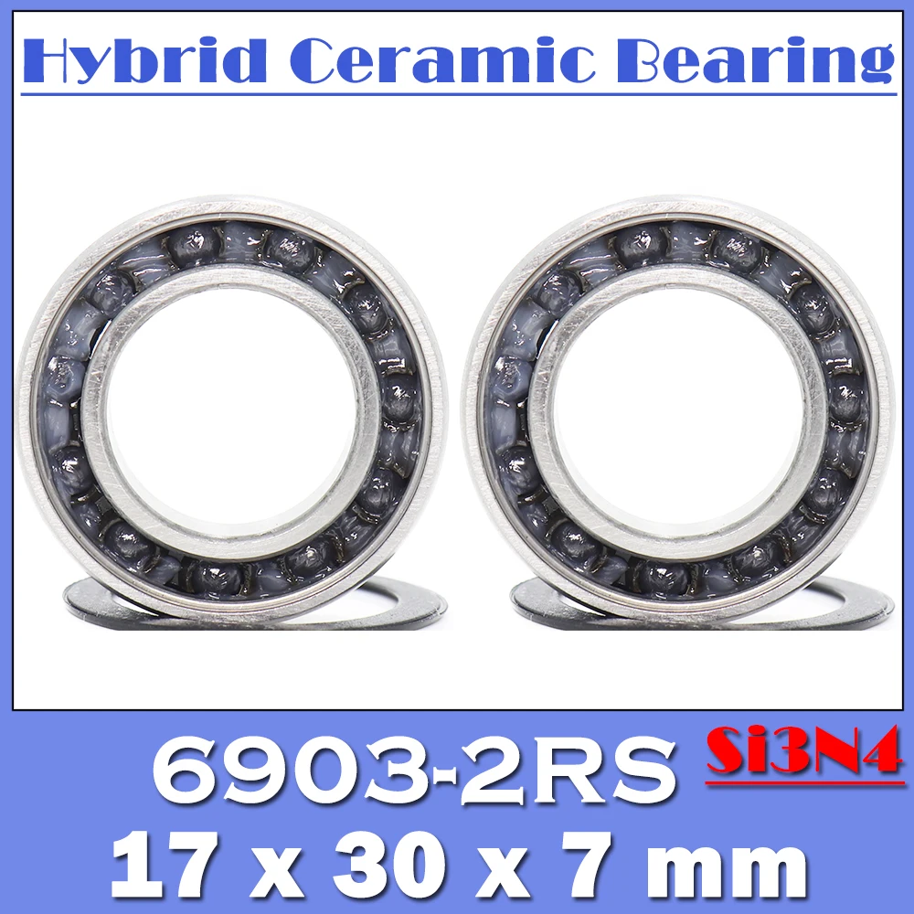 6903 Hybrid Ceramic Bearing 17*30*7 mm ( 2 PCS ) Bicycle Bottom Brackets Spares 6903RS Si3N4 Ball Bearings 6808 hybrid ceramic bearing 40x52x8 mm abec 1 1 pc bicycle bottom brackets