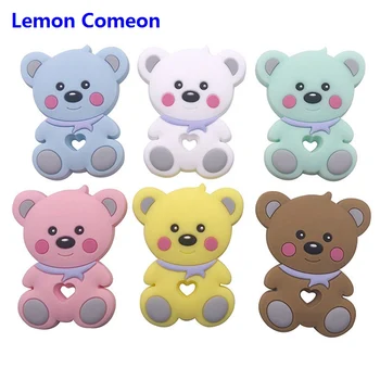 

Lemon Comeon Cartoon Bear Food Grade Silicone Baby Teethers Infant Care Diy Silicone Beads Kids Teething Gift Toddler Toys 1PC