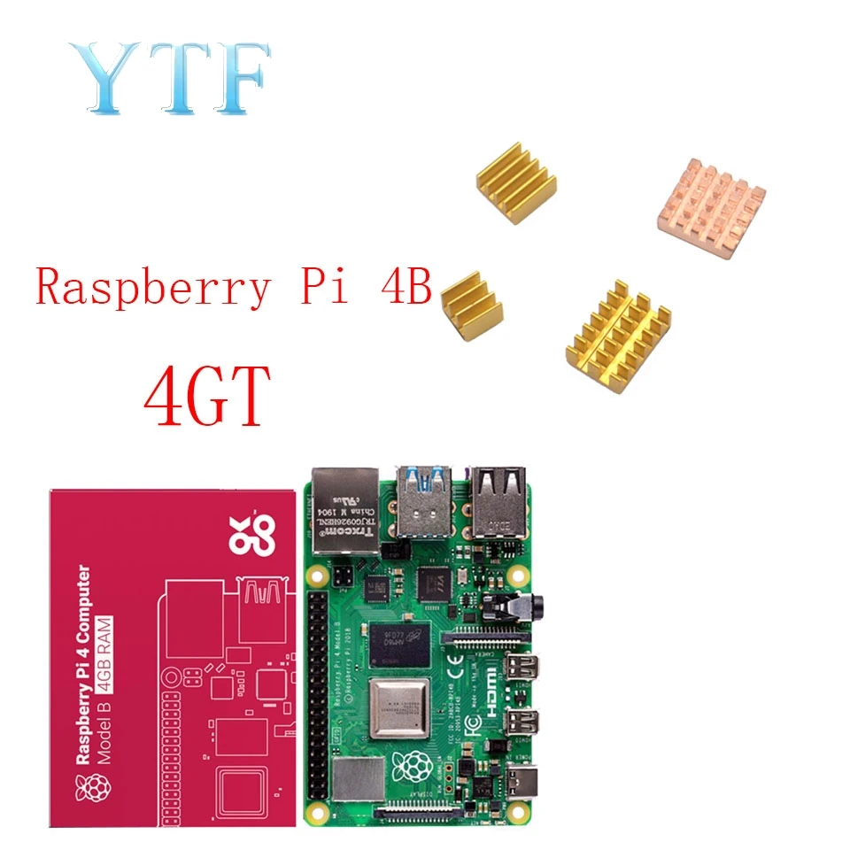 Комплект 3 Новинка, Raspberry Pi 4 Модель B ram 1G 2G 4G 4 core 1,5 Ghz 4K Micro HDMI с радиатором - Комплект: Комплект 3