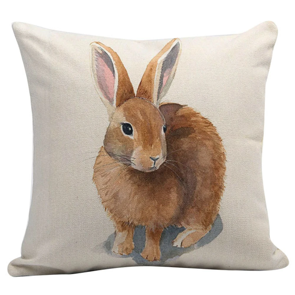 1 45x45cm Digital Printed Sofa Square Bedroom Festival Home Decor Throw Soft Office Cushion Cover Zipper Pillow Case Easter Bunny - Цвет: 1