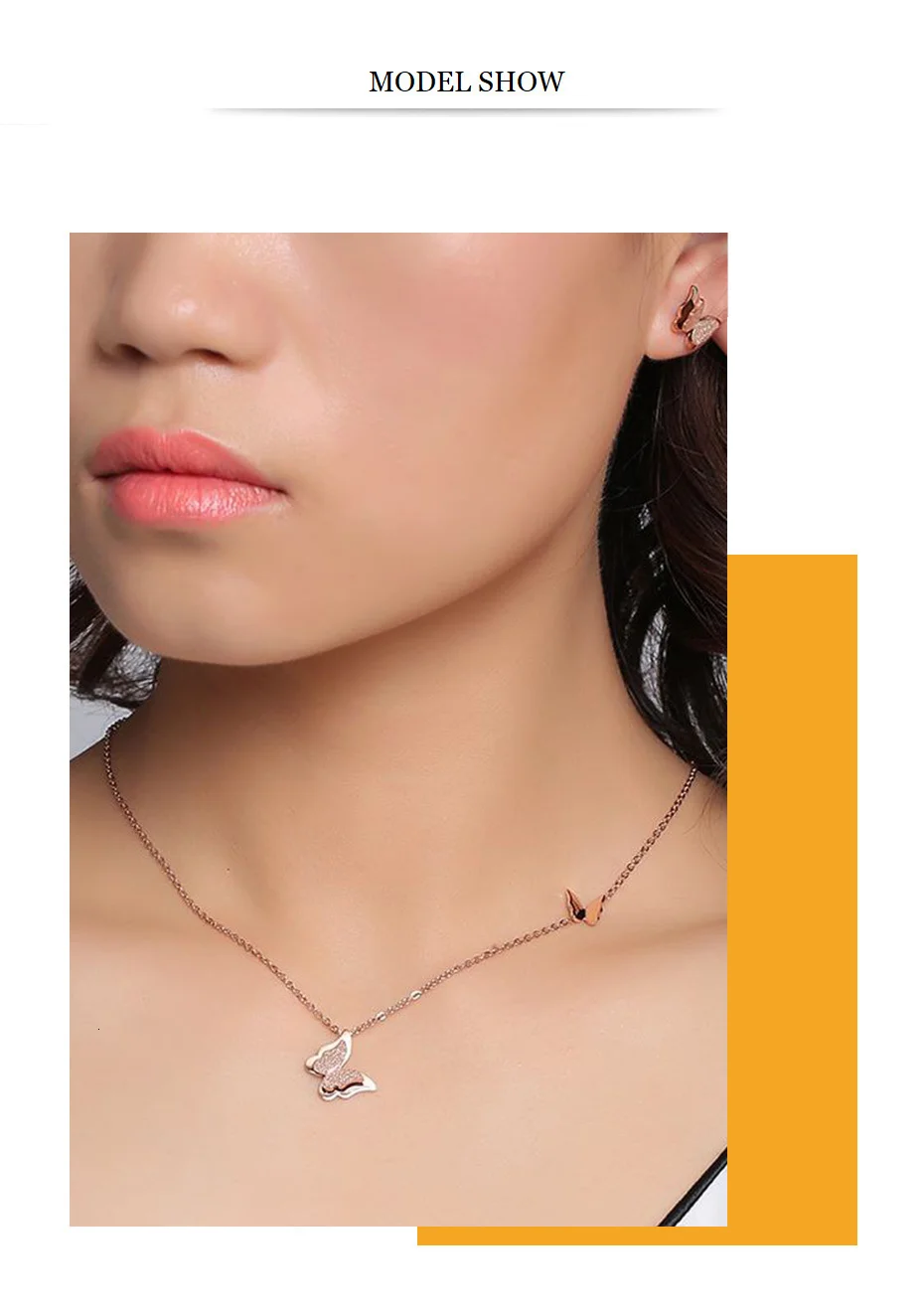 Vnox, модное розовое золотое ожерелье-чокер из нержавеющей стали, подвеска в виде бабочки, женский воротник, подарки на день рождения