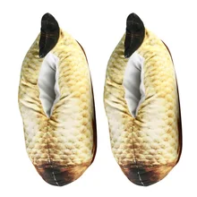 Женские теплые домашние тапочки унисекс с забавным аниме «рыба»