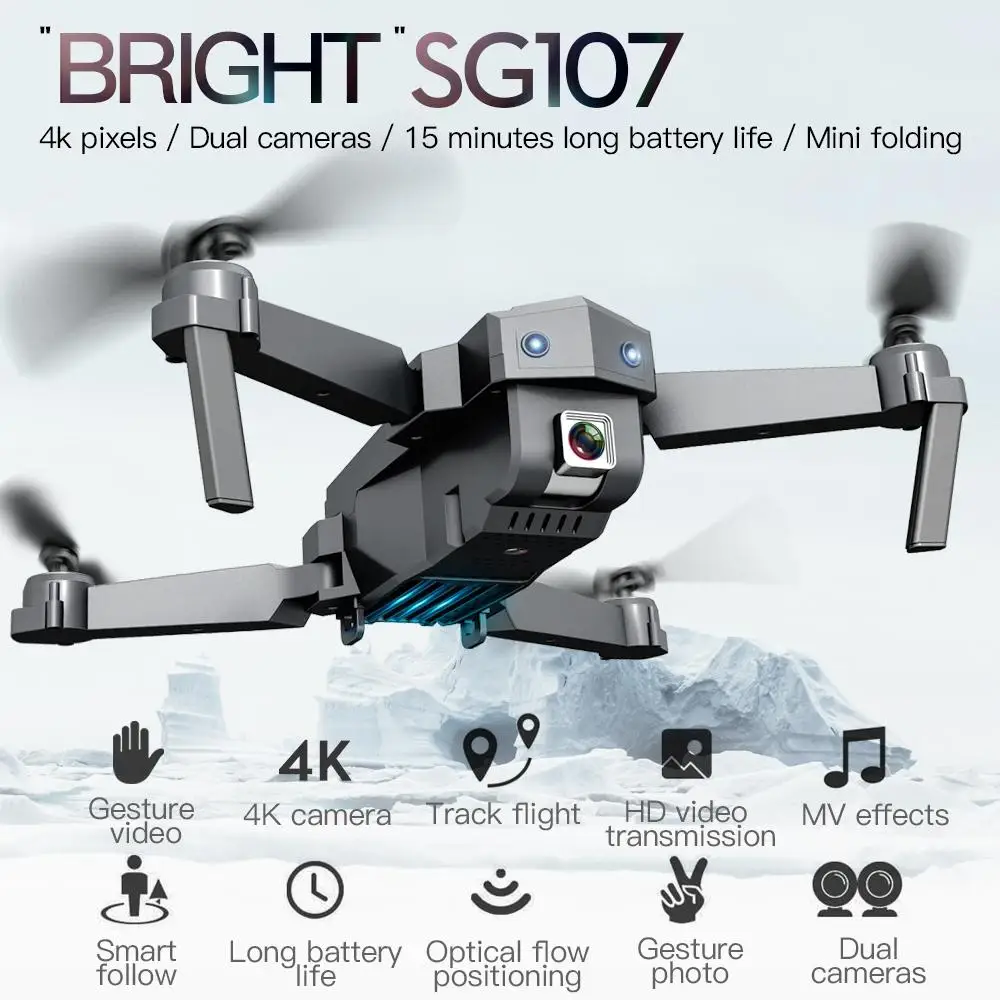 

RCtown Sg107 Folding RC Drone 4K Wifi HD Aerial Optical Flow Remote Control Plane Quadcopter Flying Across Mini Drone RC Drone