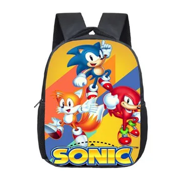 

12 inch cartoon sonic children school bags for boy girls kindergarten bags kids school backpack small toddler bag bookbag