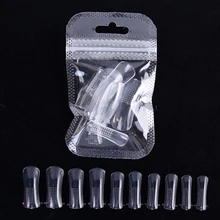 20 piezas claro formas de uñas de acrílico uñas postizas de la cubierta completa construcción rápida molde consejos Dual formas de uñas del dedo