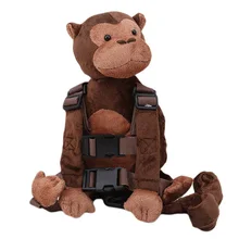Animal Monkey Safety Harness Plush Backpack Anti-lost Walking Child Practical 2 In 1 Leash Adjustable Baby Toddler Toy
