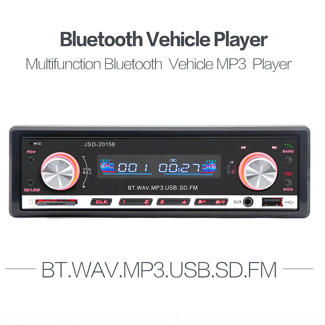 1 Din автомагнитола JSD-20158 Авто Стерео 12 в Bluetooth V2.0 Fm Aux вход приемник 1din автомобильный аудио SD USB Mp3 Горячая