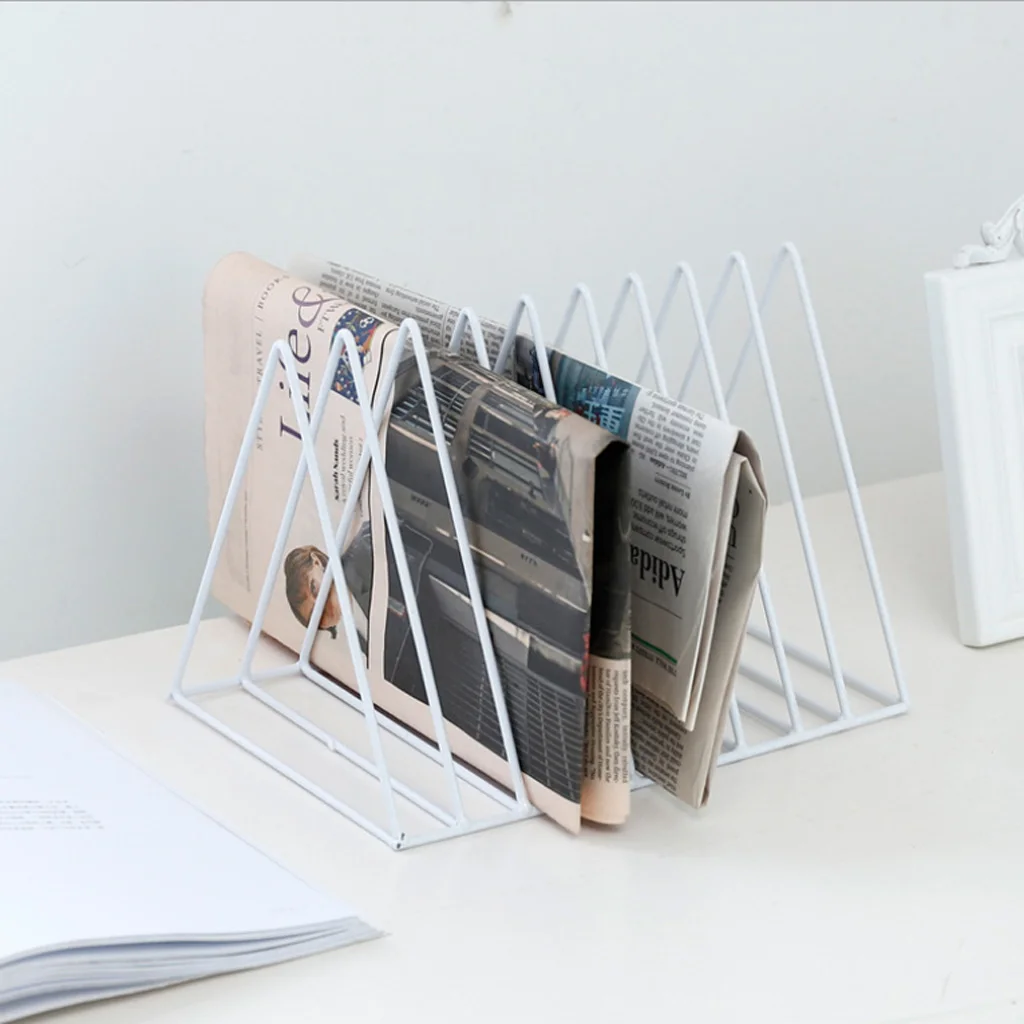 Metal Desk Book Holder Modern Minimalist Bookshelf Magazine Newspapers Storage Holder For Home Office