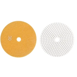 Tampons de polissage diamant humide, 5 pouces, 125Mm, 2 pièces, pour marbre, granit, grains 30 et grains 3000 