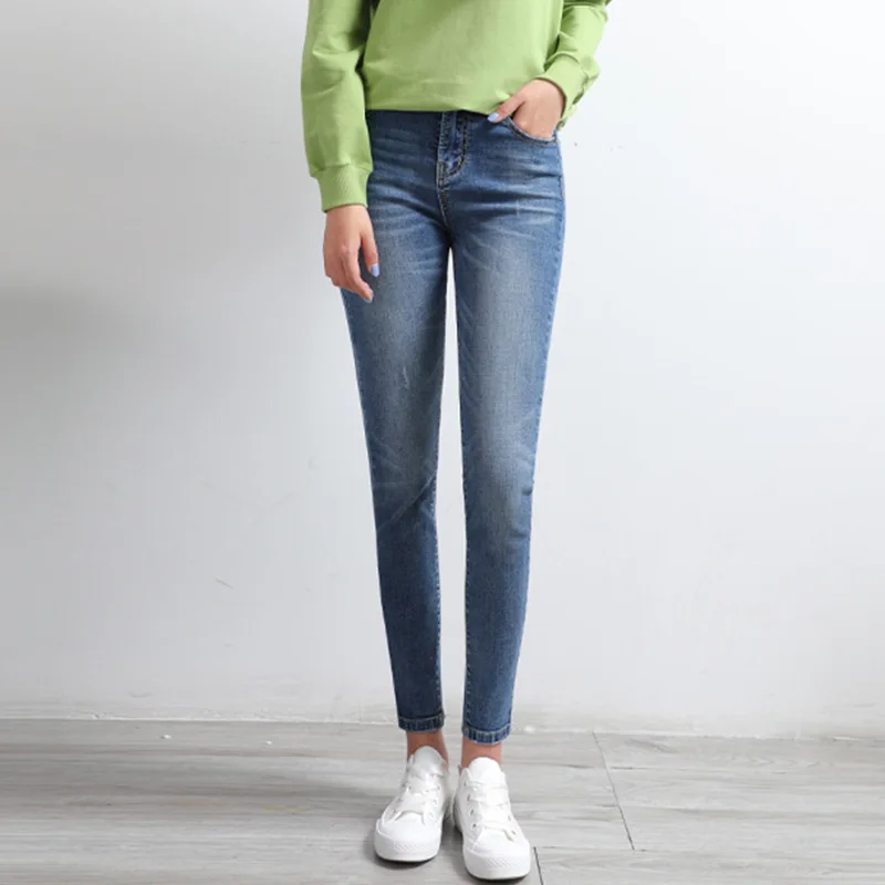 

Sexy High Waist Jeans Women High Elastic Skinny Denim Pants Solid Color Korean Style Jeans Summer Fashion Thin Female Trousers