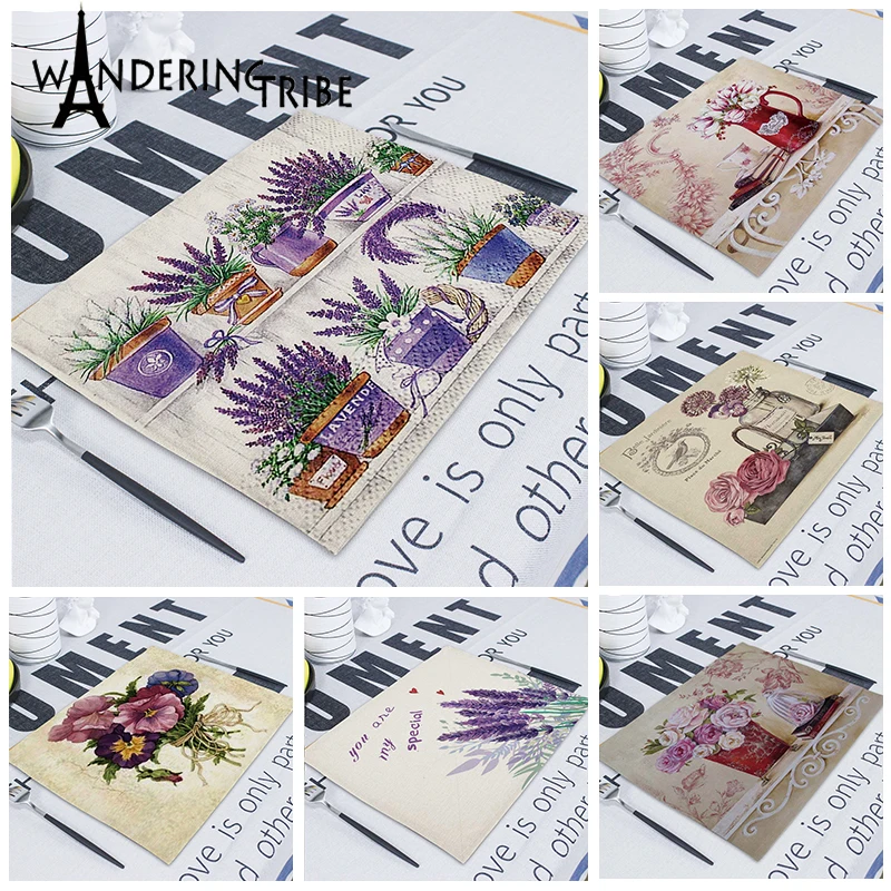 42X32cm Lavender Napkin for Table Linen Placemat Weddings Napkins Fabric Flower Handkerchiefs for Kitchen Dining Serving Servet linen napkins