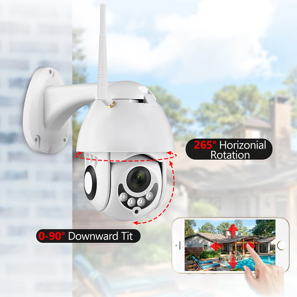 

Outdoor waterproof mobil phone APP control1080P Speed Dome Wifi PTZ IP Camera 4x Zoom SD Card Wireless Wifi IP Camera