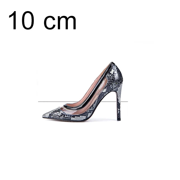 Женские туфли-лодочки из натуральной кожи; роскошные свадебные туфли на высоком каблуке с острым носком; прозрачные женские модельные туфли; сезон весна-осень; обувь для вечеринок - Цвет: Black Pumps10cm