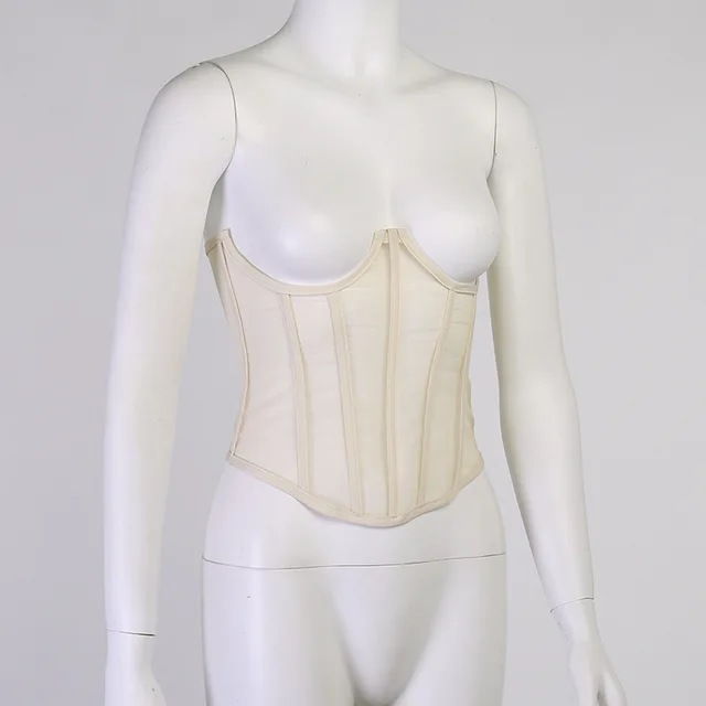 2021 Women Sexy Bandage Corset Waist See Through Mesh Shapewear Cincher Underbust Female High Street Belt Slim Lady Body Shaper 2