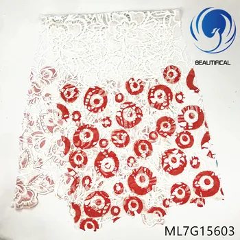 

BEAUTIFICAL nigerian lace fabrics african guipure lace fabric for dress 2019 New printed water soluble lace 5yards/lot ML7G156