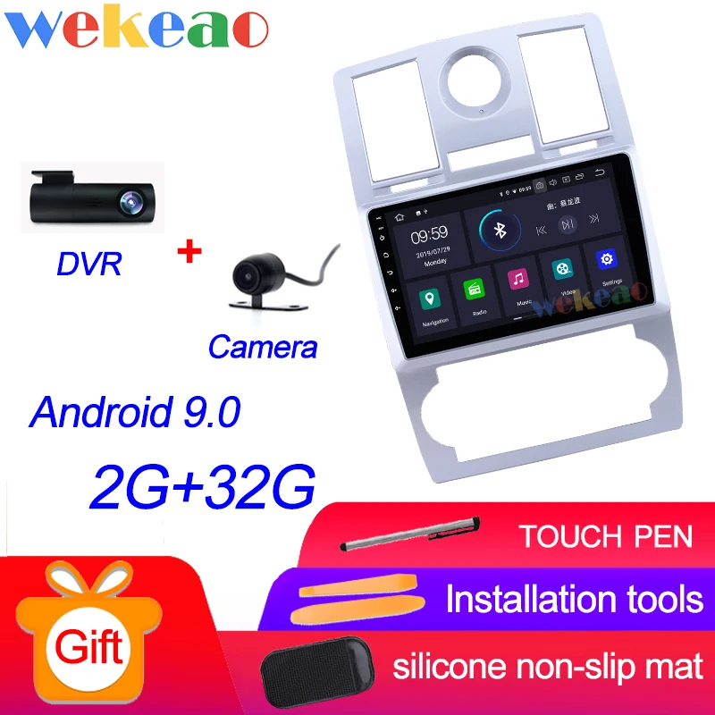 Android Car Radio Wekeao сенсорный экран " Android 9,0 Автомагнитола для Chrysler 300C Android авто gps навигация 2004-2011 wifi 4G DSP - Цвет: Android Car Radio