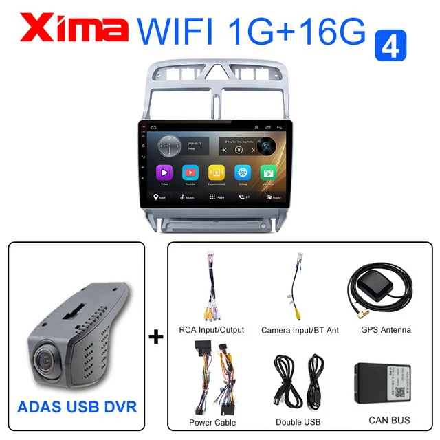 Android 9,0 ram 2GB Автомобильный DVD gps навигационный мультимедийный плеер для peugeot 307 307CC 307SW радио 2002-2013 авто радио gps навигатор - Цвет: RAM 1G 307-DVR