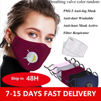 

PM2.5 Anti-dust Mask Mouth Mask Reusable Mask with Breathing Valve Masks Washable Mouth Face Masks Filter Pad