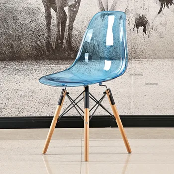 

Nordic Plastic Transparent Dining Stools Modern Leisure Dining Chair Furniture Backrest Acrylic Dining Chair Negotiation Chair