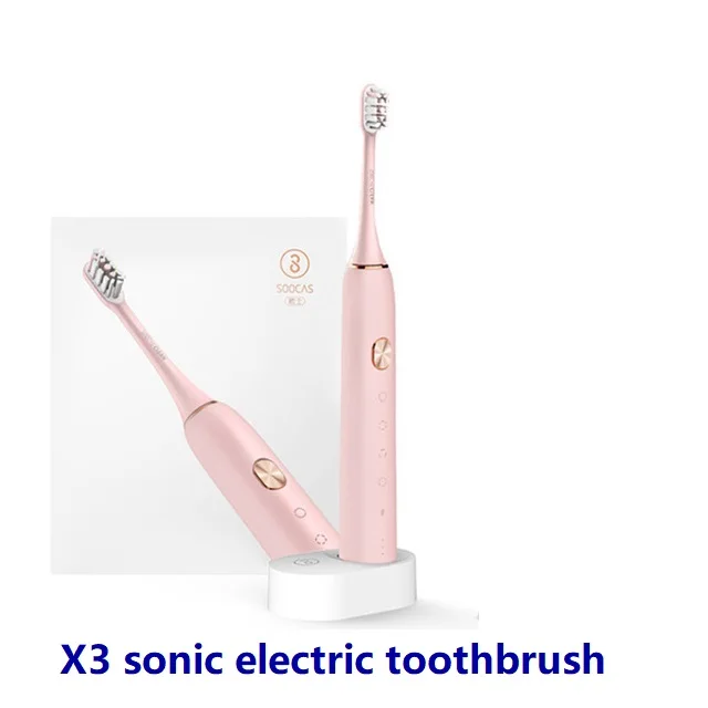 SOOCAS X3 звуковая зубная щетка электрическая Xiaomi Mijia зубная щетка ультразвуковая Автоматическая модернизированная USB заряжаемая для взрослых Водонепроницаемая IPX7 - Цвет: pink