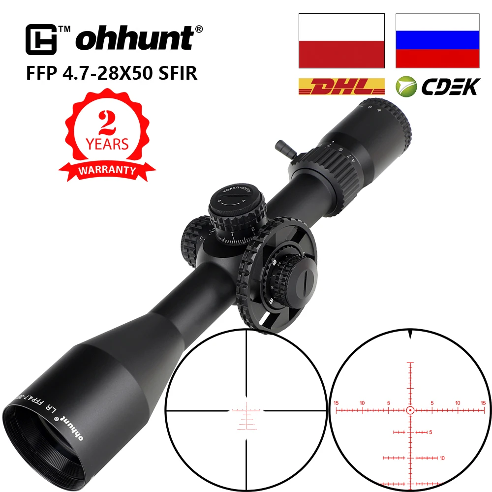Ohhunt LR FFP 4 7 28X50 SFIR первый фокусный самолёт охотничий прицел боковой Параллакс