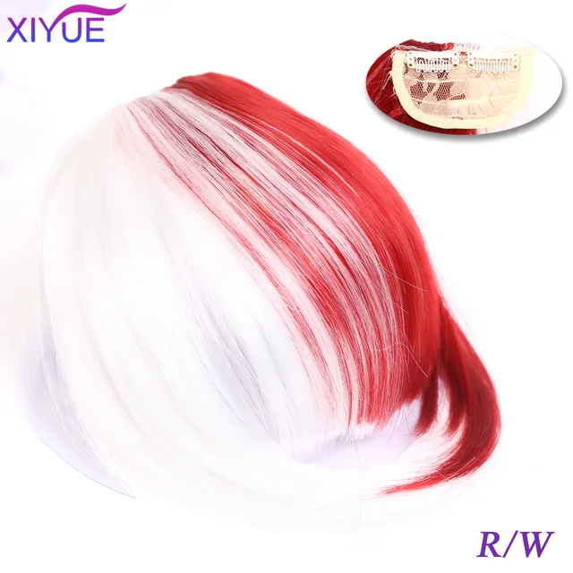 Black/Light Brown Clip In Hair Bangs Hairpiece Accessories Synthetic Fake Bangs Clip In Hair Extensions Clip In Hair Pieces WL37