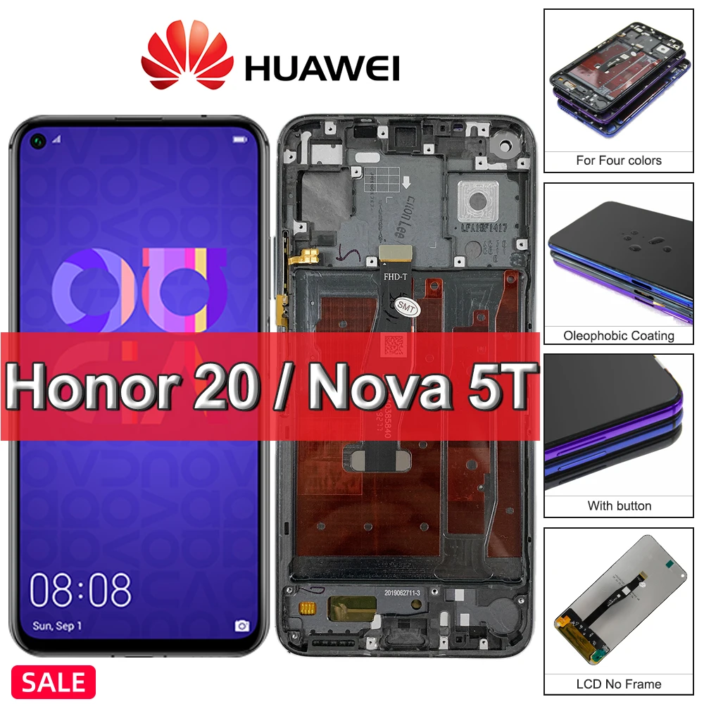 6 26 &quotОригинальный ЖК-дисплей для Huawei Nova 5T сенсорный экран с дигитайзером в сборе