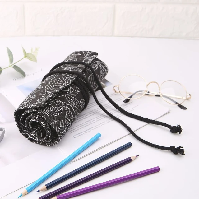 24/36/48 Holes Canvas Roll Pouch Multifunction School Pencil Case Material  Escolar Art Supplies - Pencil Bags - AliExpress