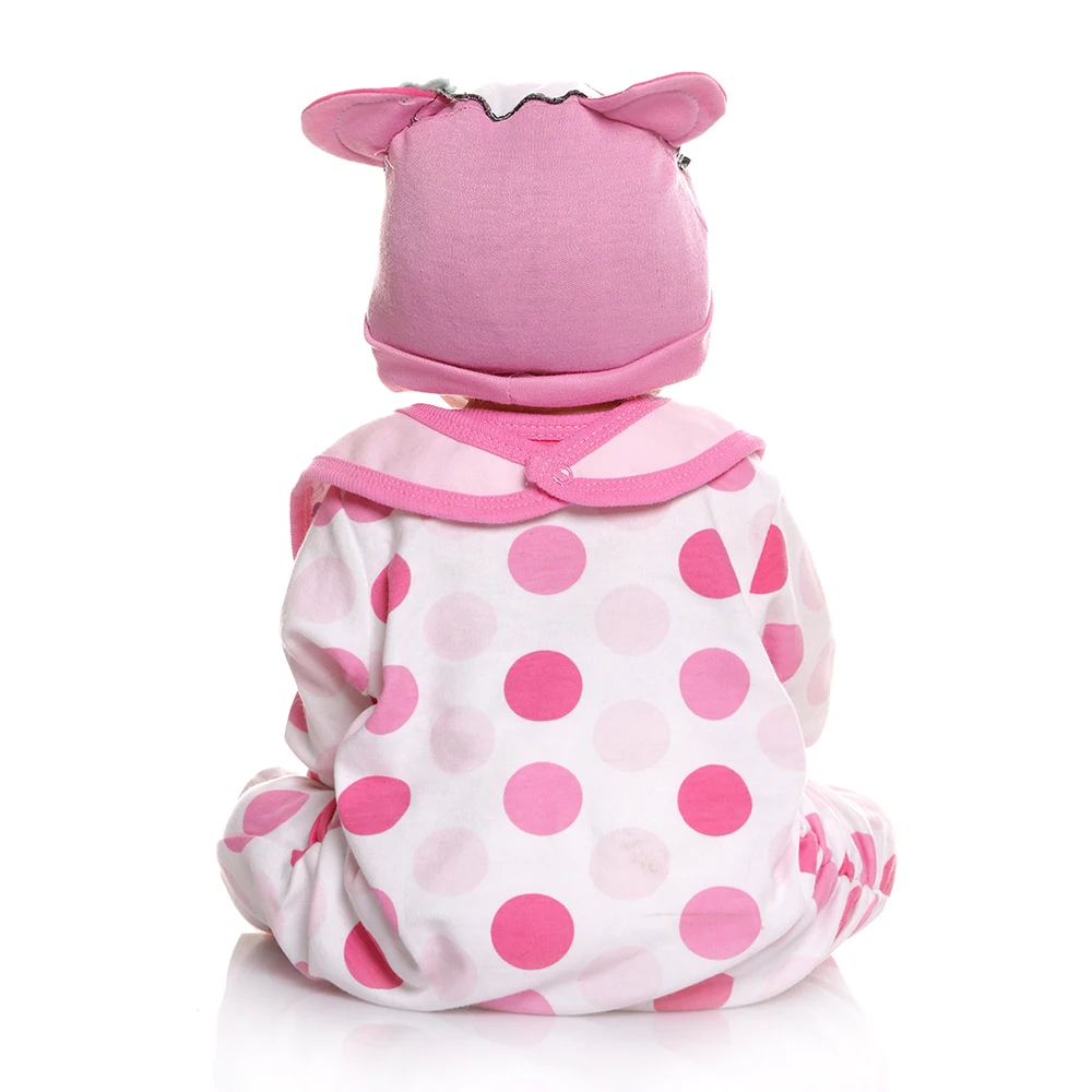 55 см полное тело силиконовая кукла bebe reborn baby dolls in panda платье Ванна игрушка душ кукла Анатомически правильная