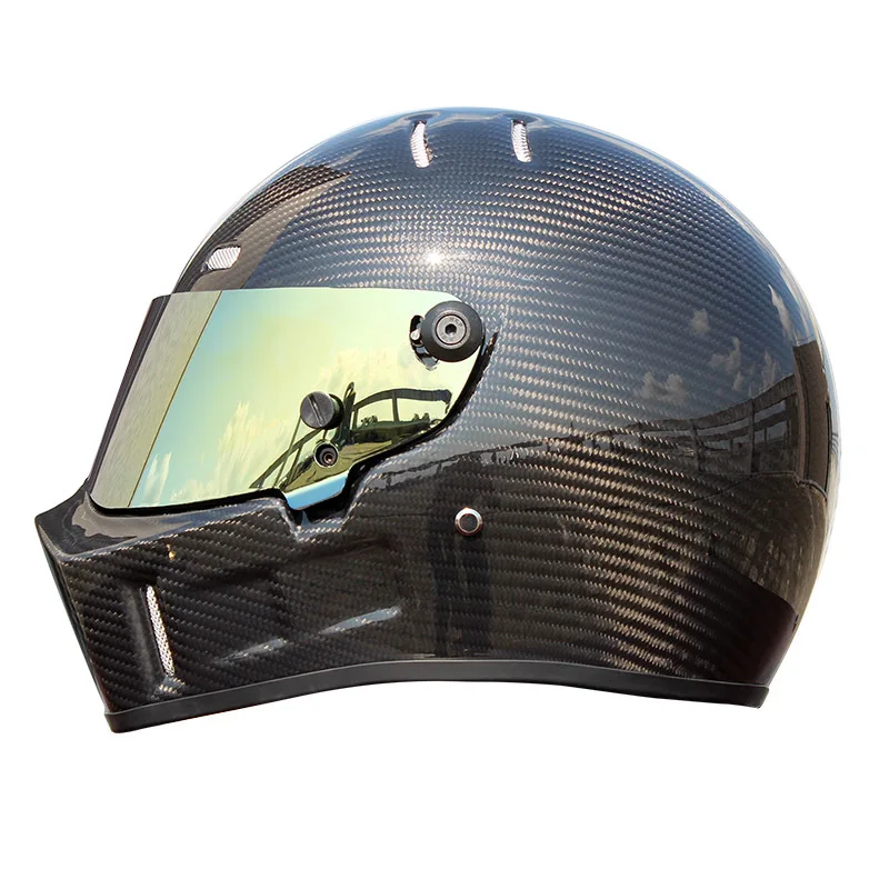 Картинг автомобиль полный шлем из углеродистого волокна Мужчины Женщины мотоциклетный гоночный шлемы 5 цветов козырек мотокросса бездорожье туринг