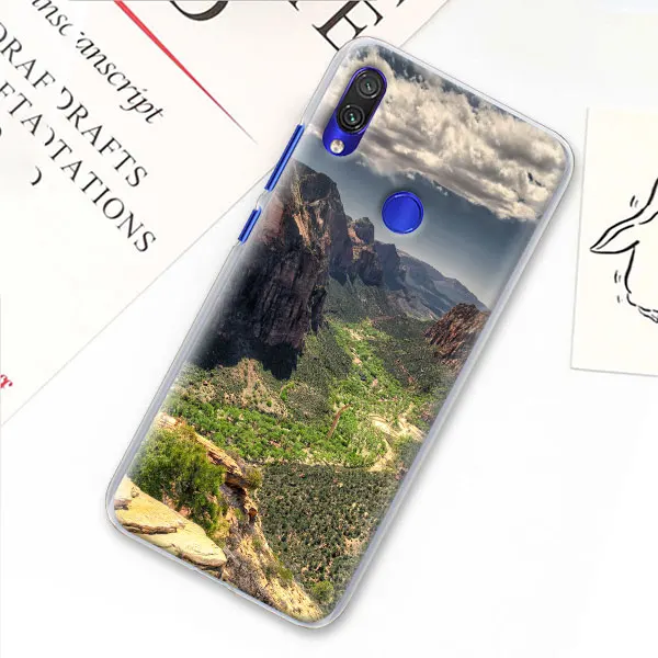 Пейзаж горы пейзаж чехол для Xiaomi mi A3 A1 A2 8 Lite 9T CC9E Играть Red mi K20 Pro 7A Note 7 фотоаппаратов моментальной печати 7S жесткий прозрачный чехол Capa - Цвет: 11
