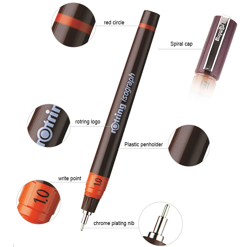 Ручка изограф rOtring 0 1 мм пористые ручки для рисования шт.|Маркеры рисования| |