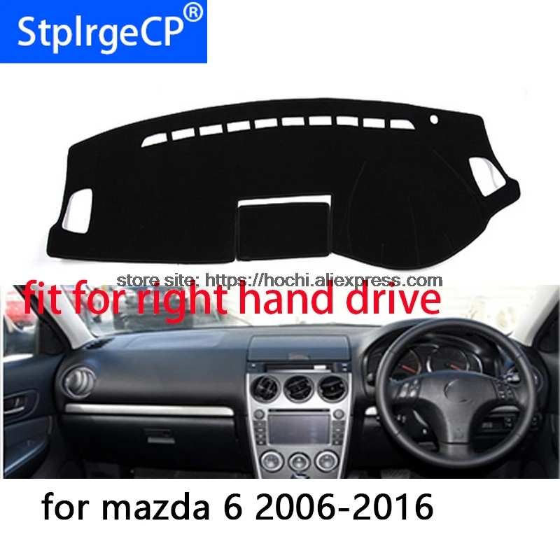 Для mazda 6 2006-16 правым приборной панели коврик защитная накладка черный красный
