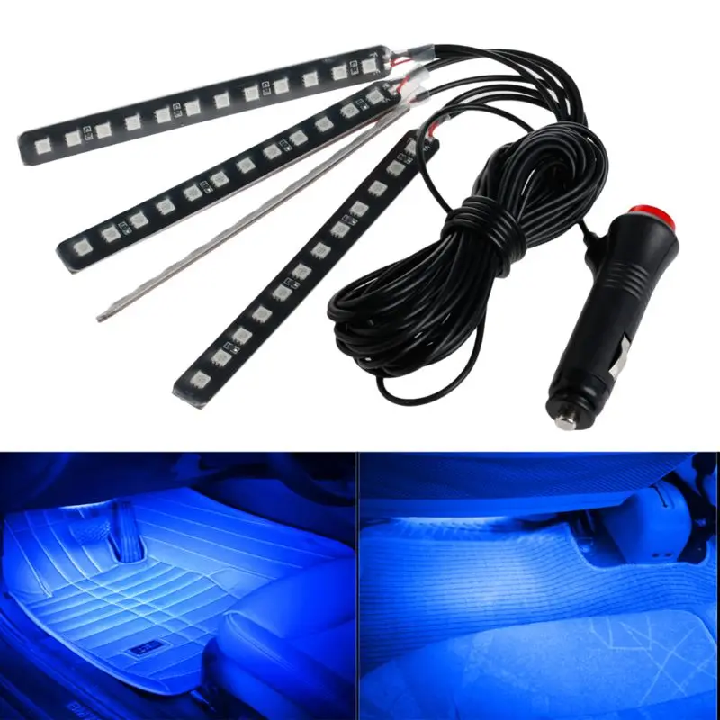 4x12 светодиодный неоновый светильник в полоску для автомобиля, внедорожника, интерьерный светильник, атмосферный декоративный светильник
