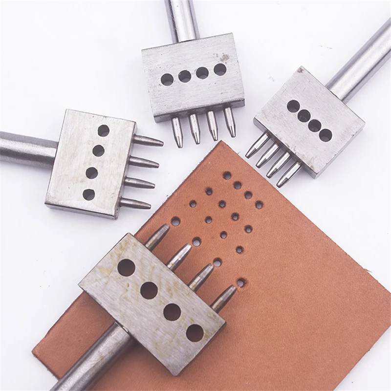 Leather Hole Punches Spacing 4 5 6 8Mm Diy Hand Perforated Round Stitching Punch Tools Hole Cut Leather Punching Tool 2/4/6/Hole