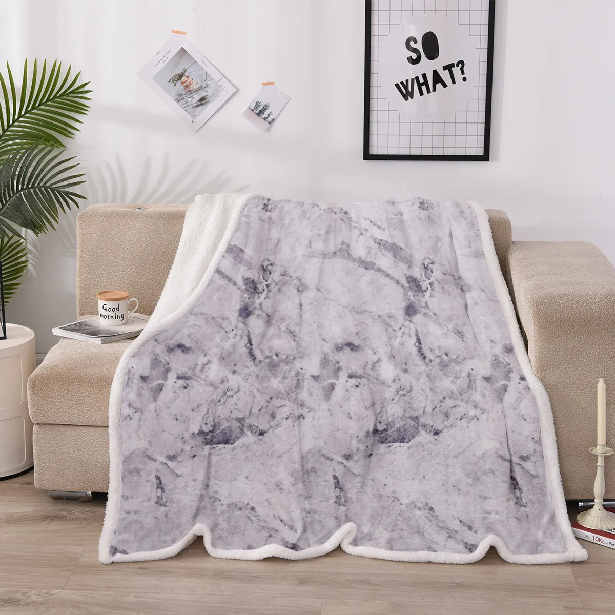 

Winter Plush Weighted Velvet blanket like sheep wool Soft thick warm heated Bohemia black nebula blanket child heavy