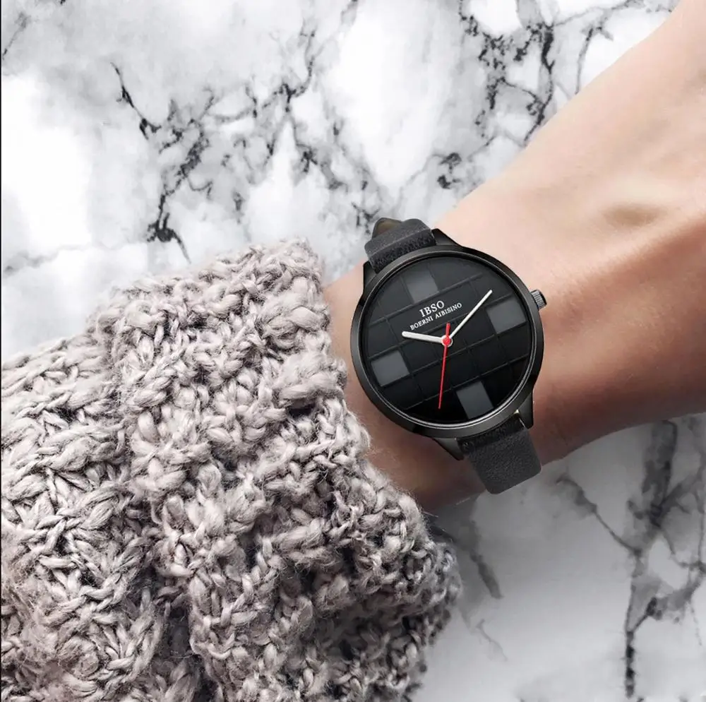 Брендовые женские кварцевые часы IBSO с буквенным принтом повседневные