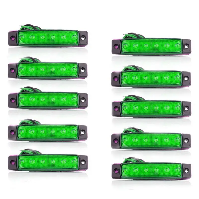 None 10 шт. 6LED/pc Авто сигнальный индикатор Боковой габаритный фонарь задние фонари зазор задние фонари для автобус, грузовик, фургон караван RV грузовик