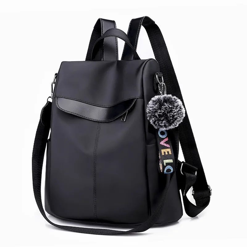 

2020 Womenâ€™s Waterproof Oxford Cloth Backpack New Fashion Anti-Theft Rucksack School Large Capacity Travel Shoulder Bag Black