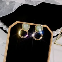 Блестящие сбоку новые женские модные брендовые ювелирные хрустальные бусы серьги-гвоздики для женщин подарок милые летние стильные серьги